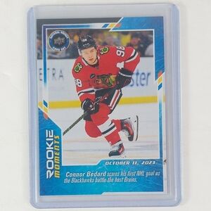 Connor Bedard Rookie Moments Rookie Card Hockey Card Chicago Blackhawks